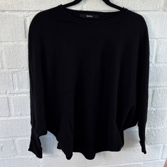 Quince Elegant Black Poncho Sweater - Picture 3 of 5